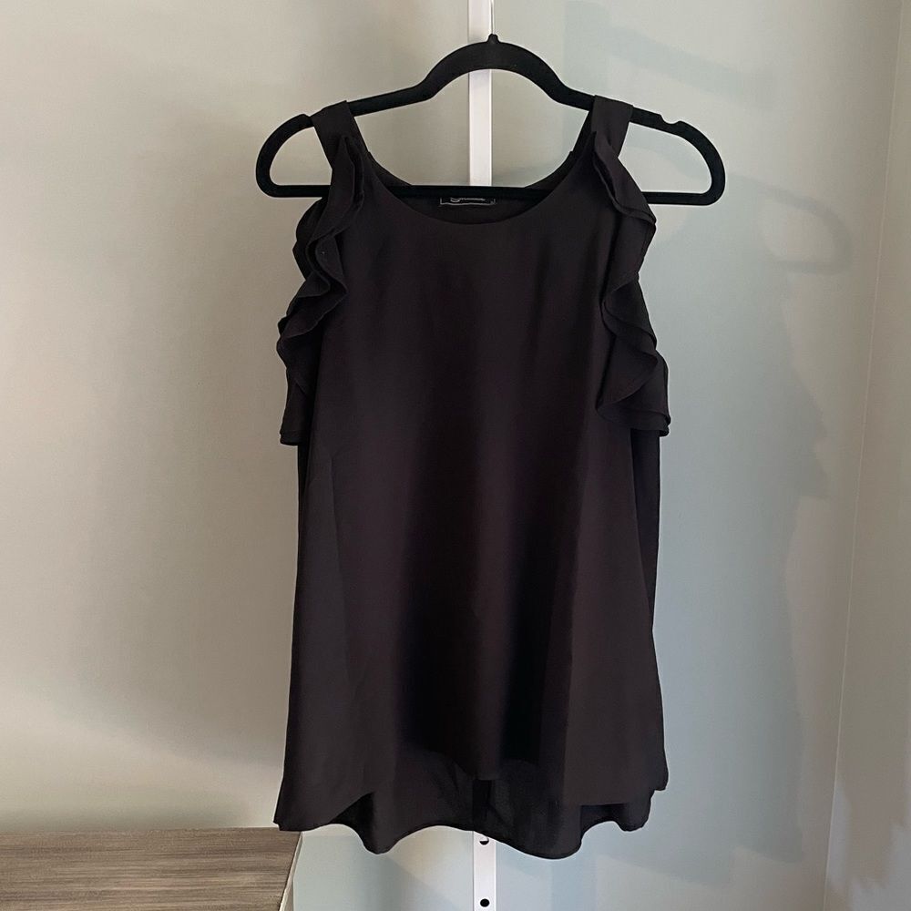 Swagger Black Off the Shoulder Ruffled Blouse